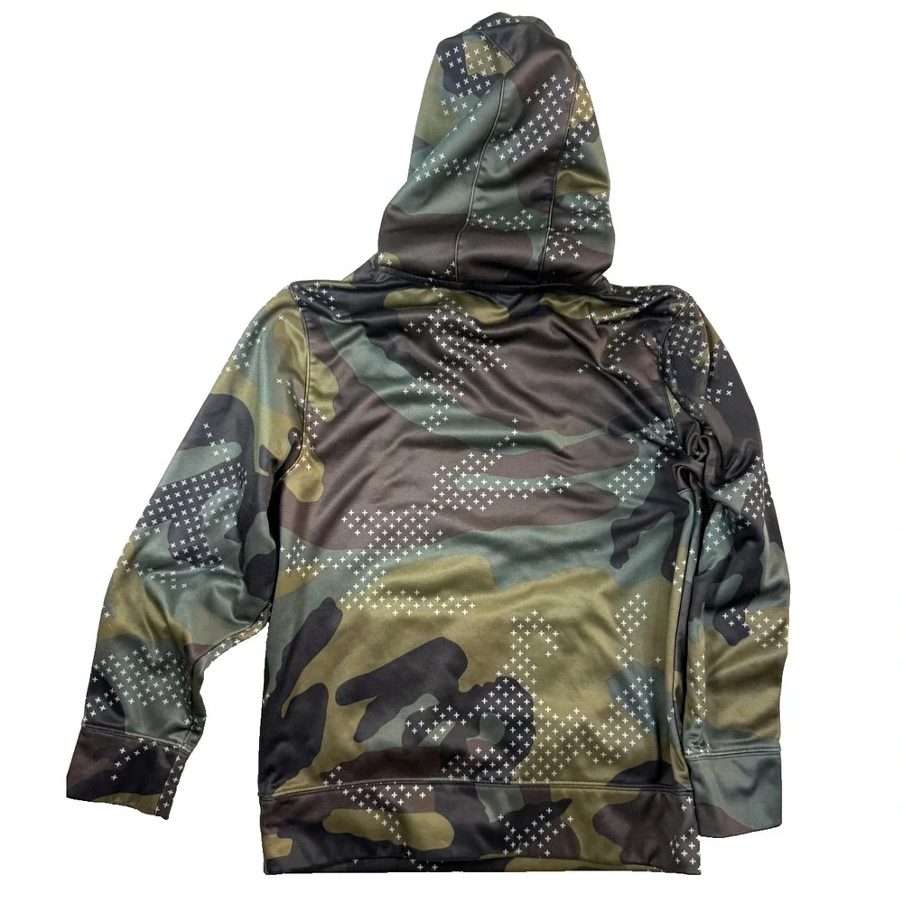 Nike SB Hoodie Boys 10-12 Green Camo Fleece Pullover Skate Graphic Streetwear